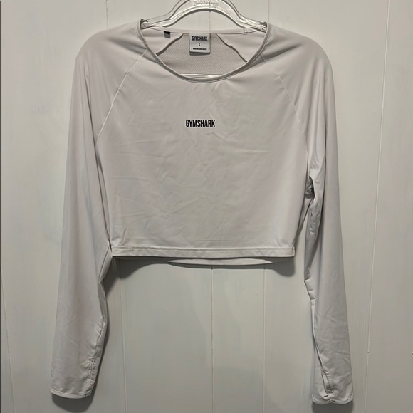 Gymshark Crop Fitted Long Sleeve Tee w Thumbholes - Picture 1 of 4